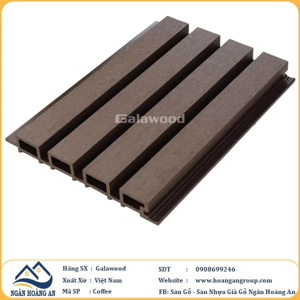 Tấm Ốp Lam Sóng Gỗ Nhựa Ngoài Trời Galawood G4S219 Coffee